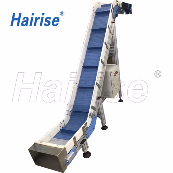 Sistema transportador de correia modular de qualidade alimentar Hairise com ISO